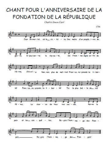 Chant pour l'anniversaire de la fondation de la République